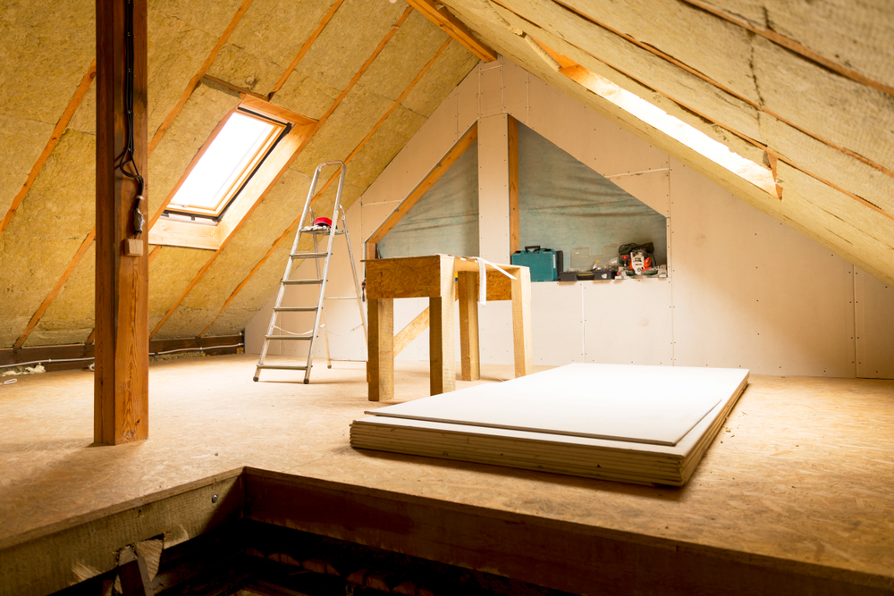 House,Attic,Under,Construction,Mansard,Wall,Insulation,With,Rock,Wool
